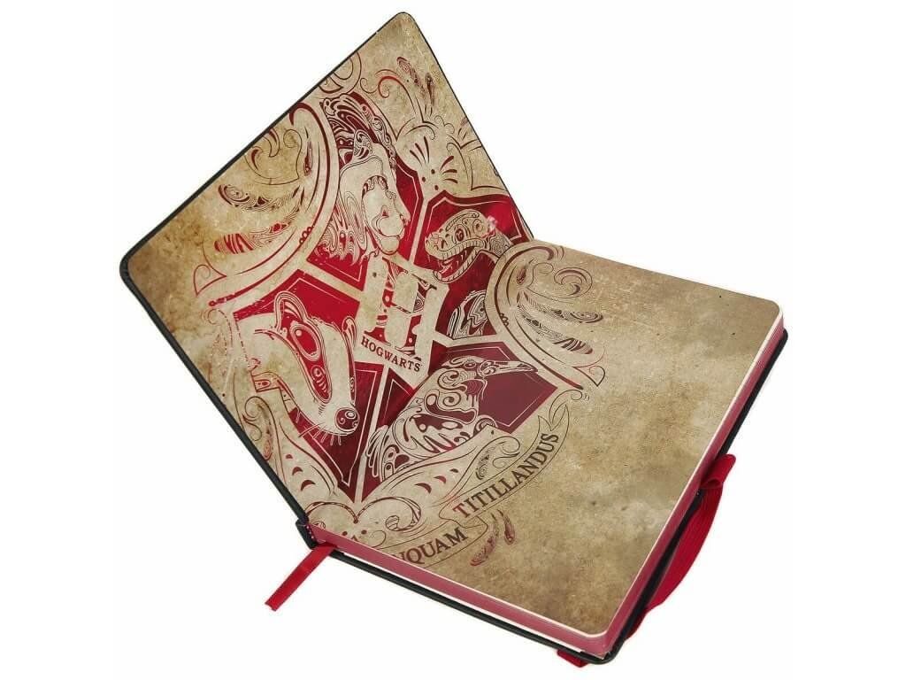 Zápisník Harry Potter Nebelvír v pevné vazbě s hlavou lva | Svetkouzel.com