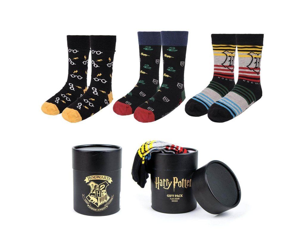 Dárková sada tří párů ponožek Harry Potter v krabičce | Svetkouzel.com