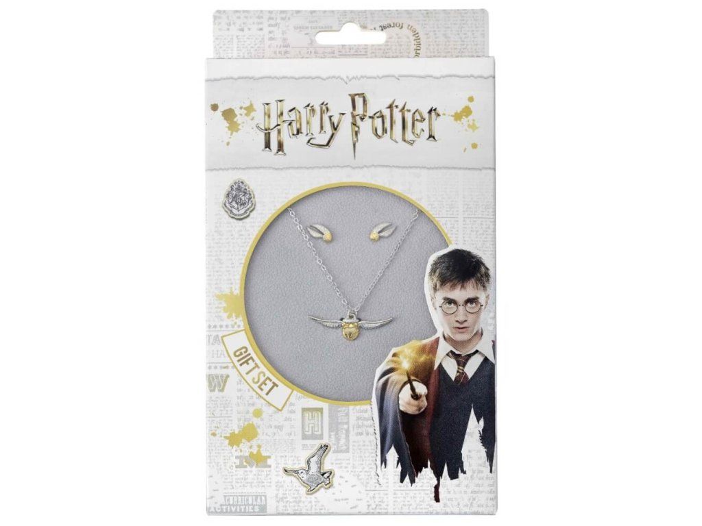 Set náhrdelníku a náušnic Harry Potter s motivem Zlatonky | Svetkouzel.com