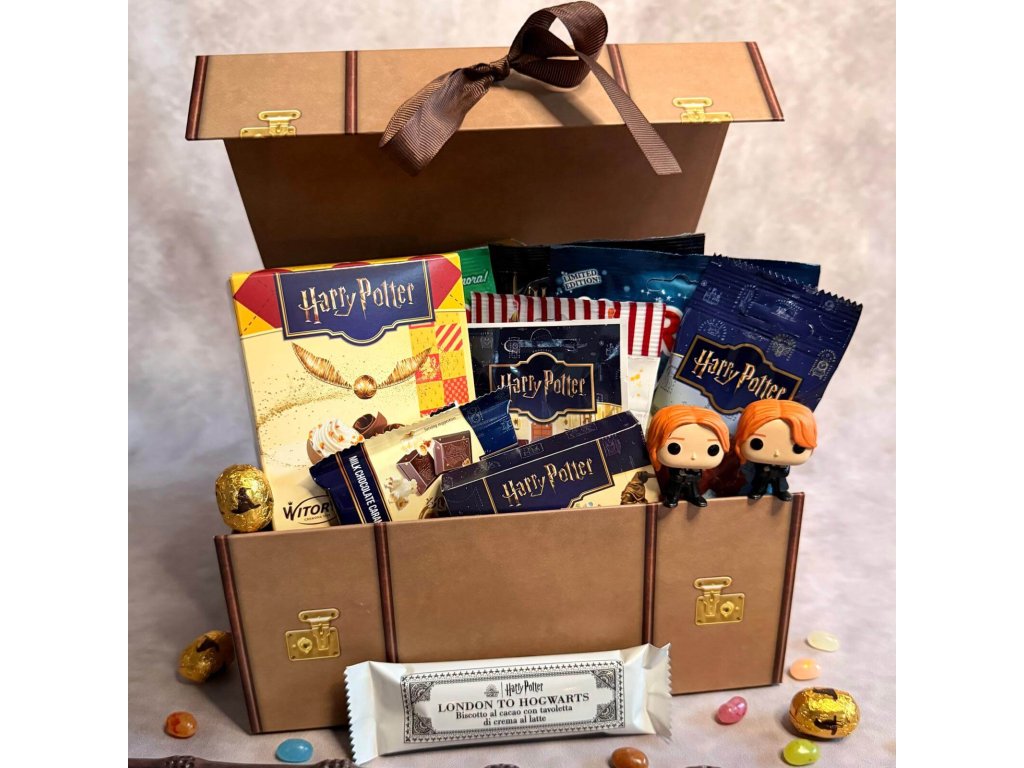 Harry Potter Dárková sada Kufr plný dobrot — velký prémiový dárkový kufřík
