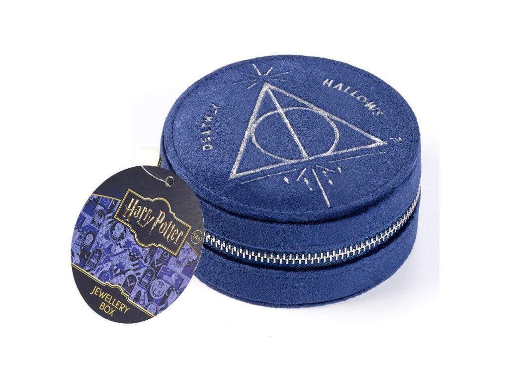 Harry Potter šperkovnice Relikvie smrti - otevřená šperkovnice s vnitřními přihrádkami pro šperky