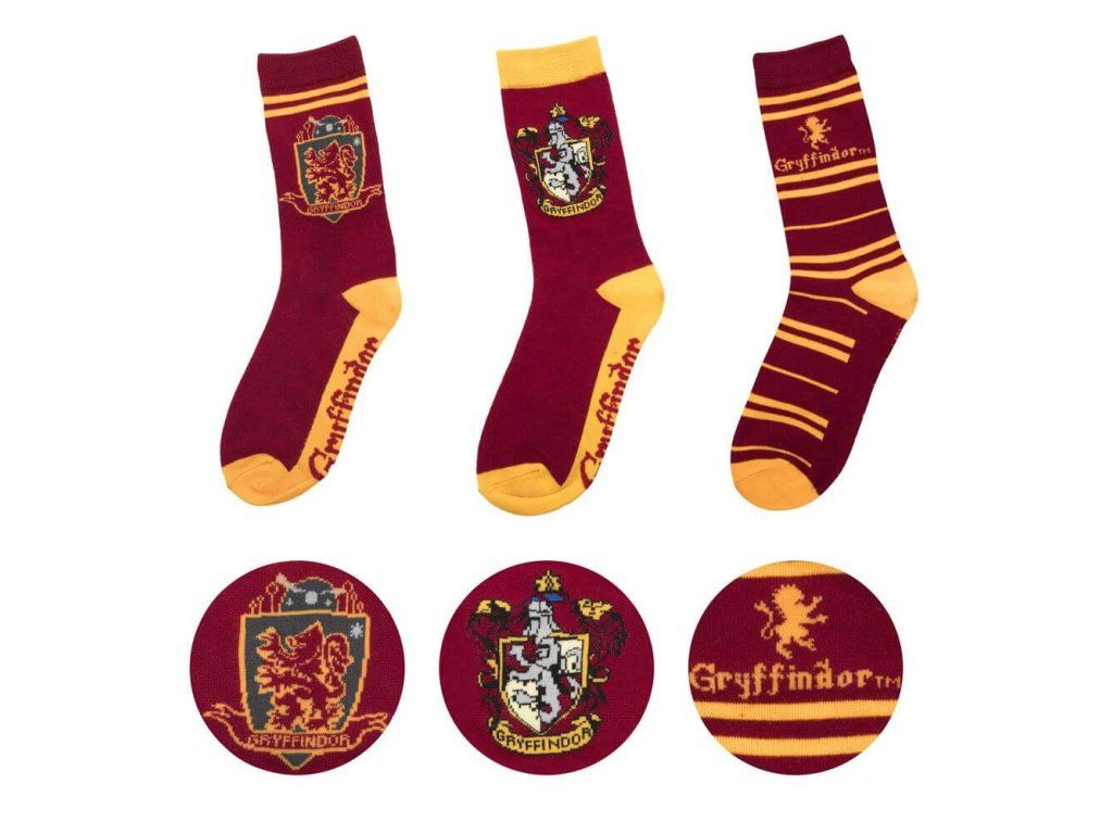 Harry Potter Socks Gryffindor, High, Set of 3 Pairs | Svetkouzel.com
