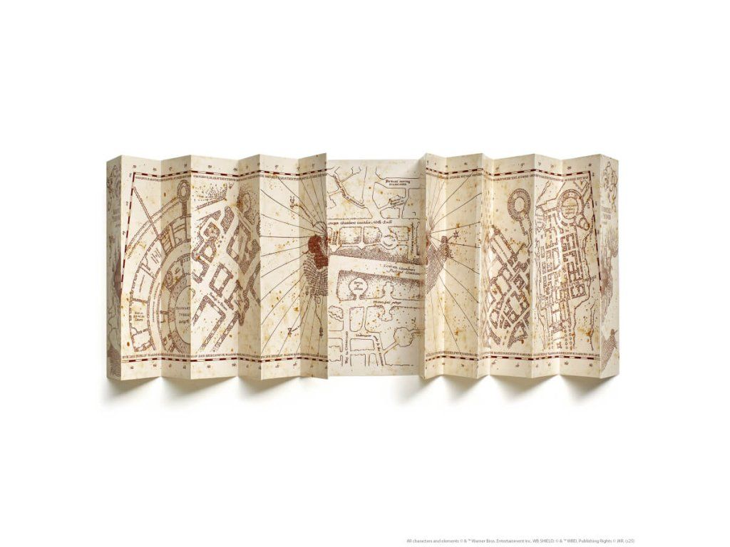 Detail of the Marauder's Map showing the corridors of Hogwarts | Svetkouzel.com