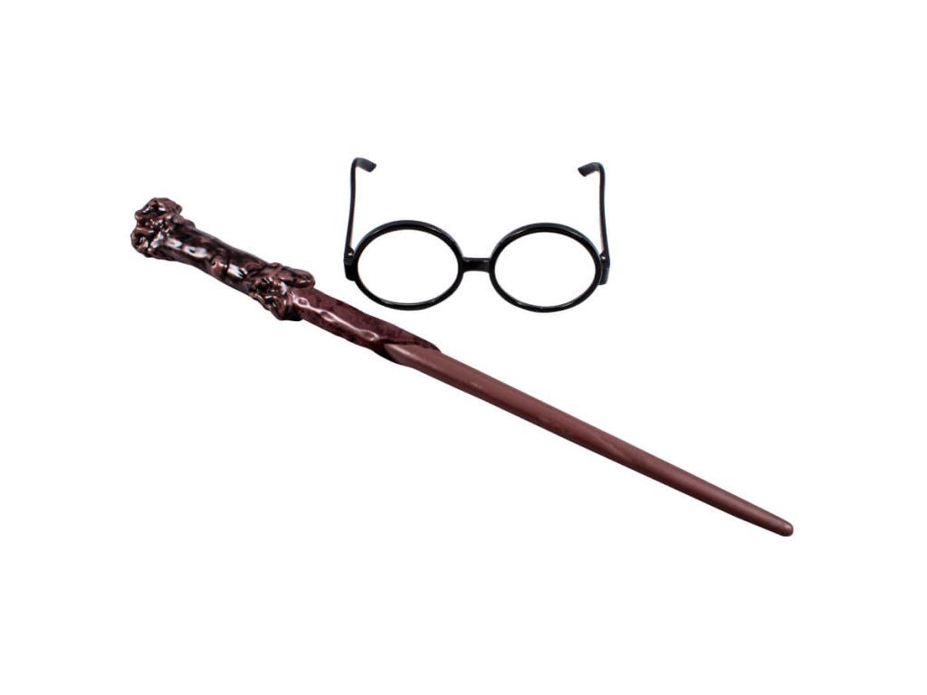 Harry Potter Párty set - Hůlka a brýle Harry Potter